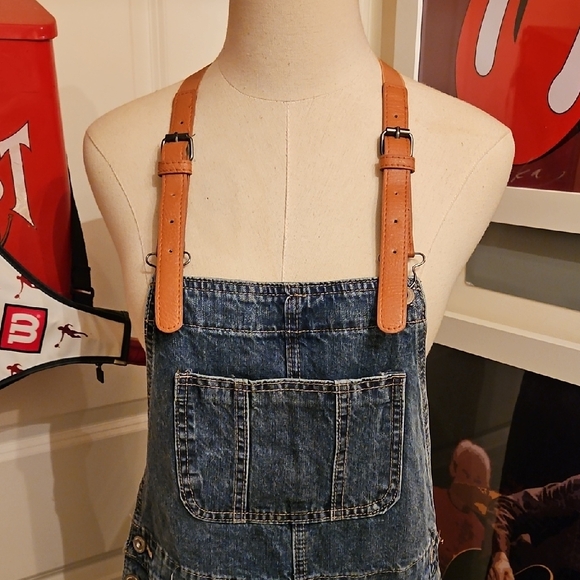 Women's Denim Overall Dress - Picture 2 of 7